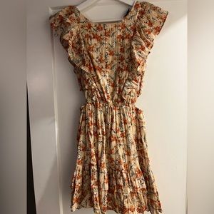 Orange floral dress